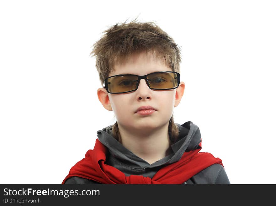 Education background: Funny Teen. Shot in studio.