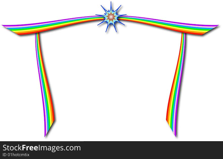 Rainbow frame with the star for a card.