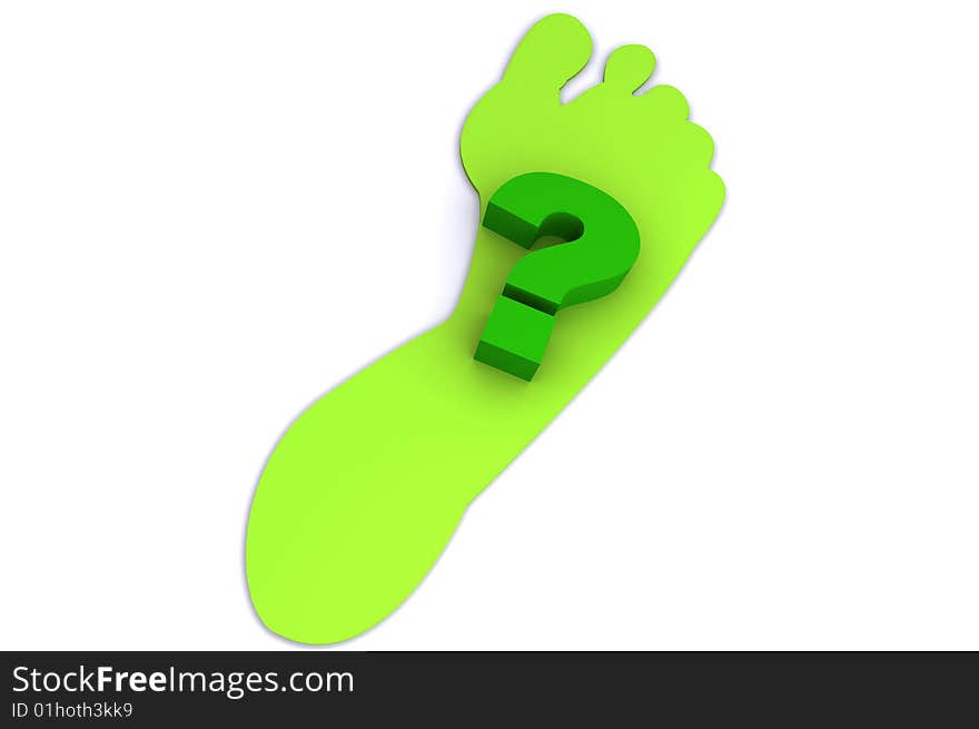 A Colourful 'How Green is your Footprint?' 3d Rendered illustration