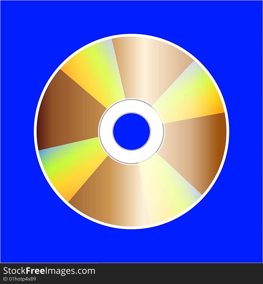 A compact disk islated on blue background. A compact disk islated on blue background