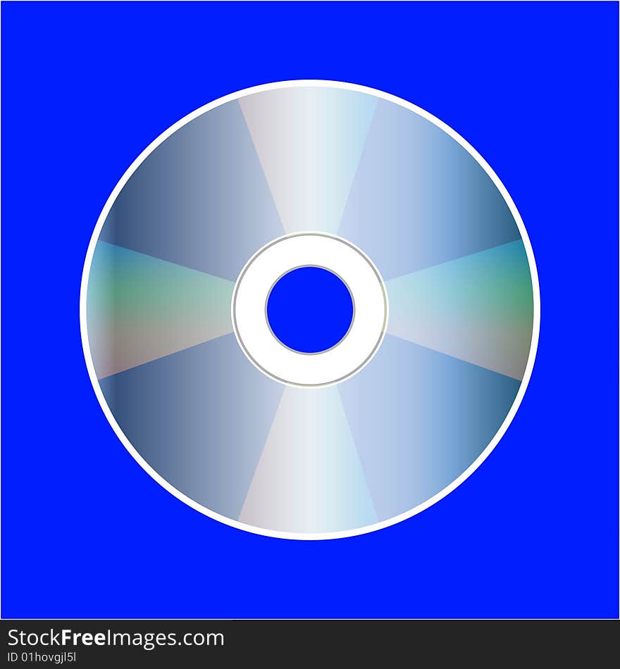 Compact disk isolated on blue background. Compact disk isolated on blue background