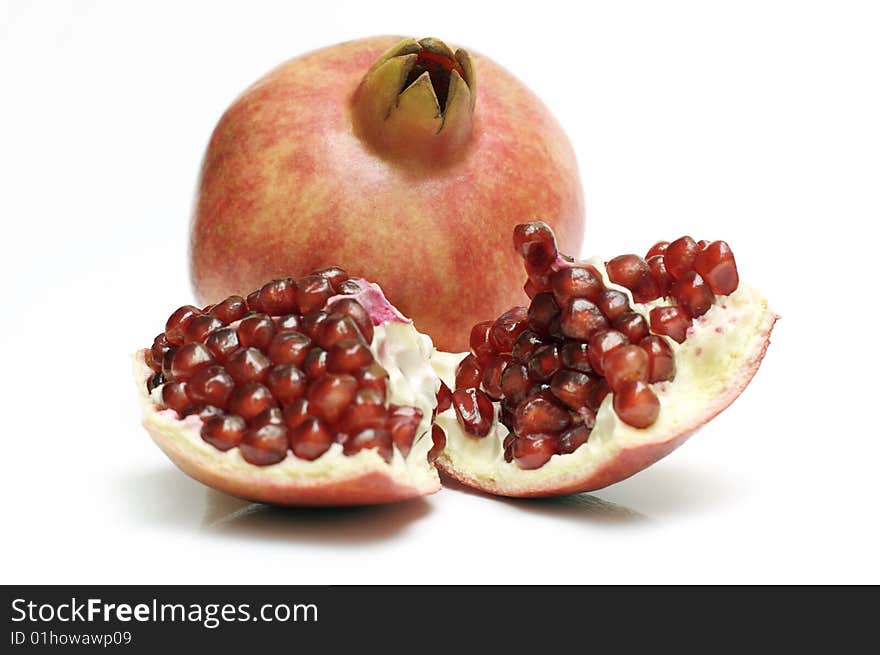 Fresh fruit of the pomegranate