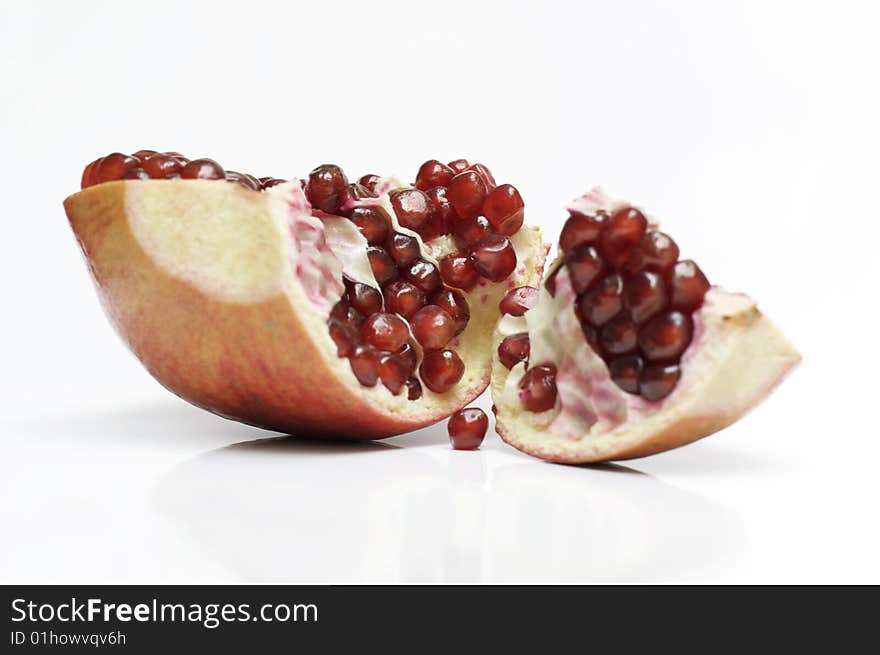 Fresh fruit of the pomegranate