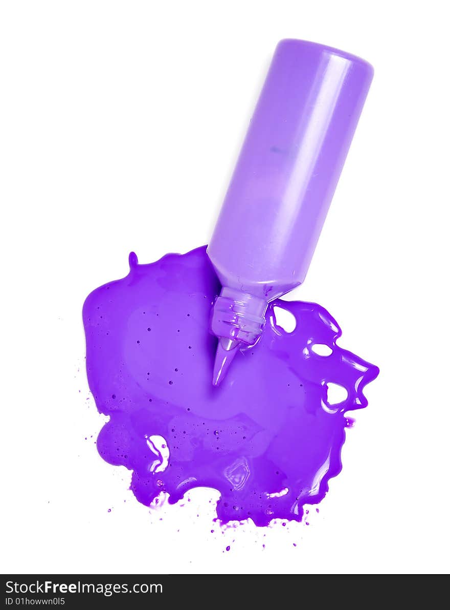 Purple blot with tubes on white background