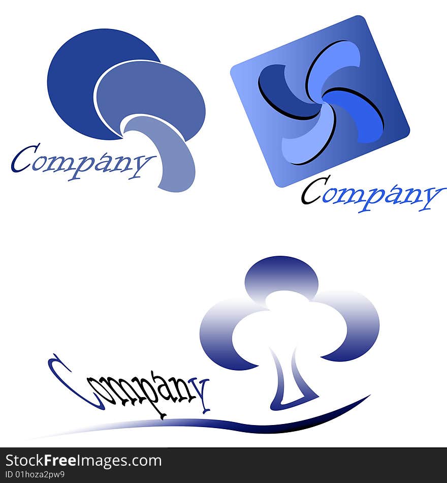This is company logo pack in blue color.