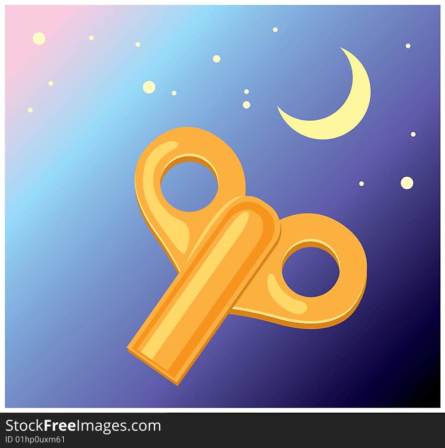 Abstract composition of orange key