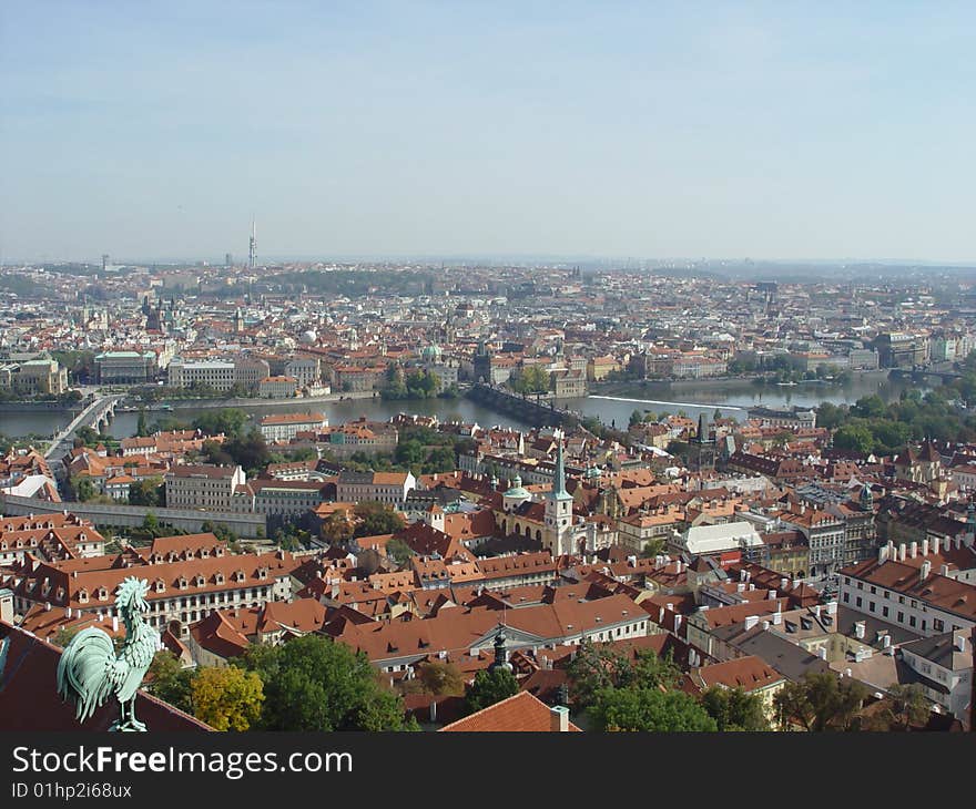 View of Prague and Vltava river, Czech Republic. View of Prague and Vltava river, Czech Republic