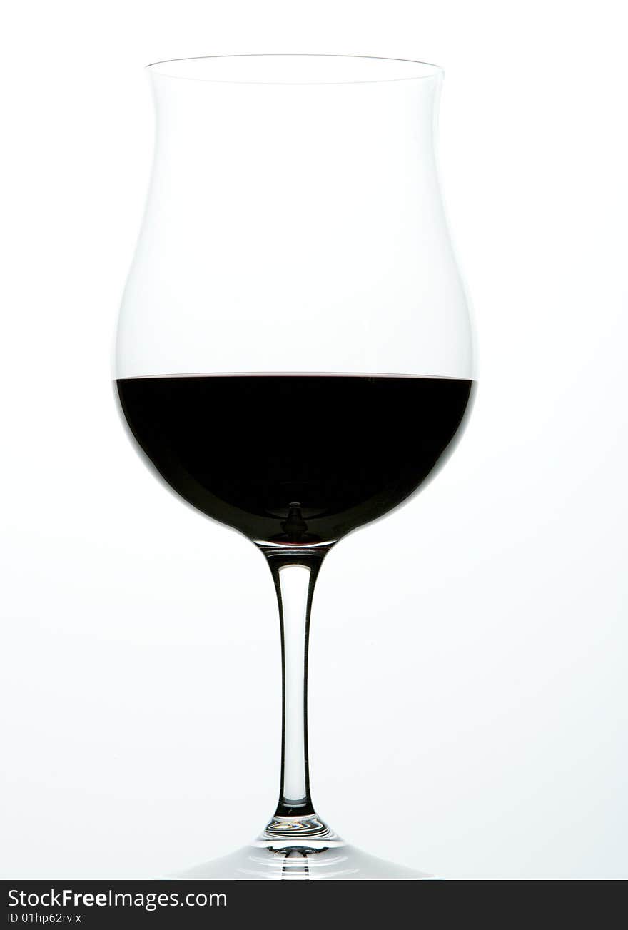 Red wine isolated on white background