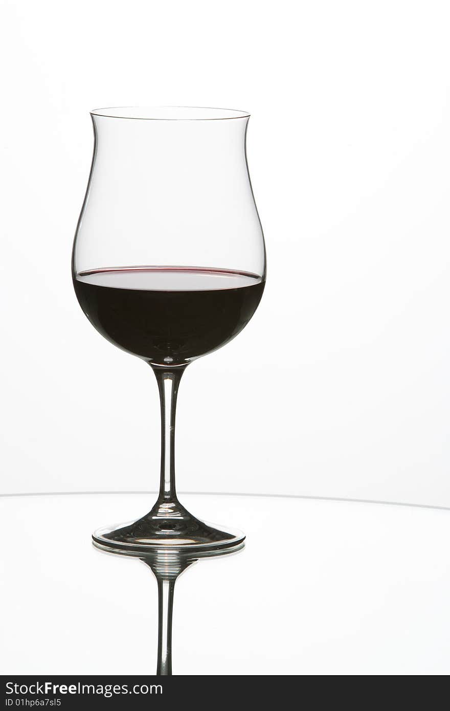 Red wine isolated on white background