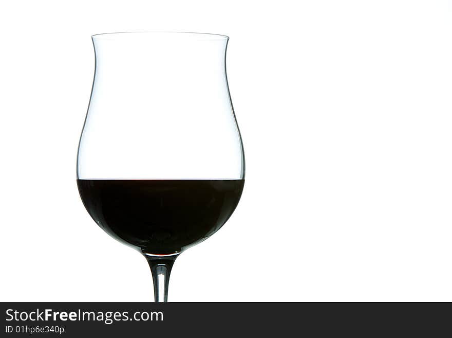 Red wine isolated on white background