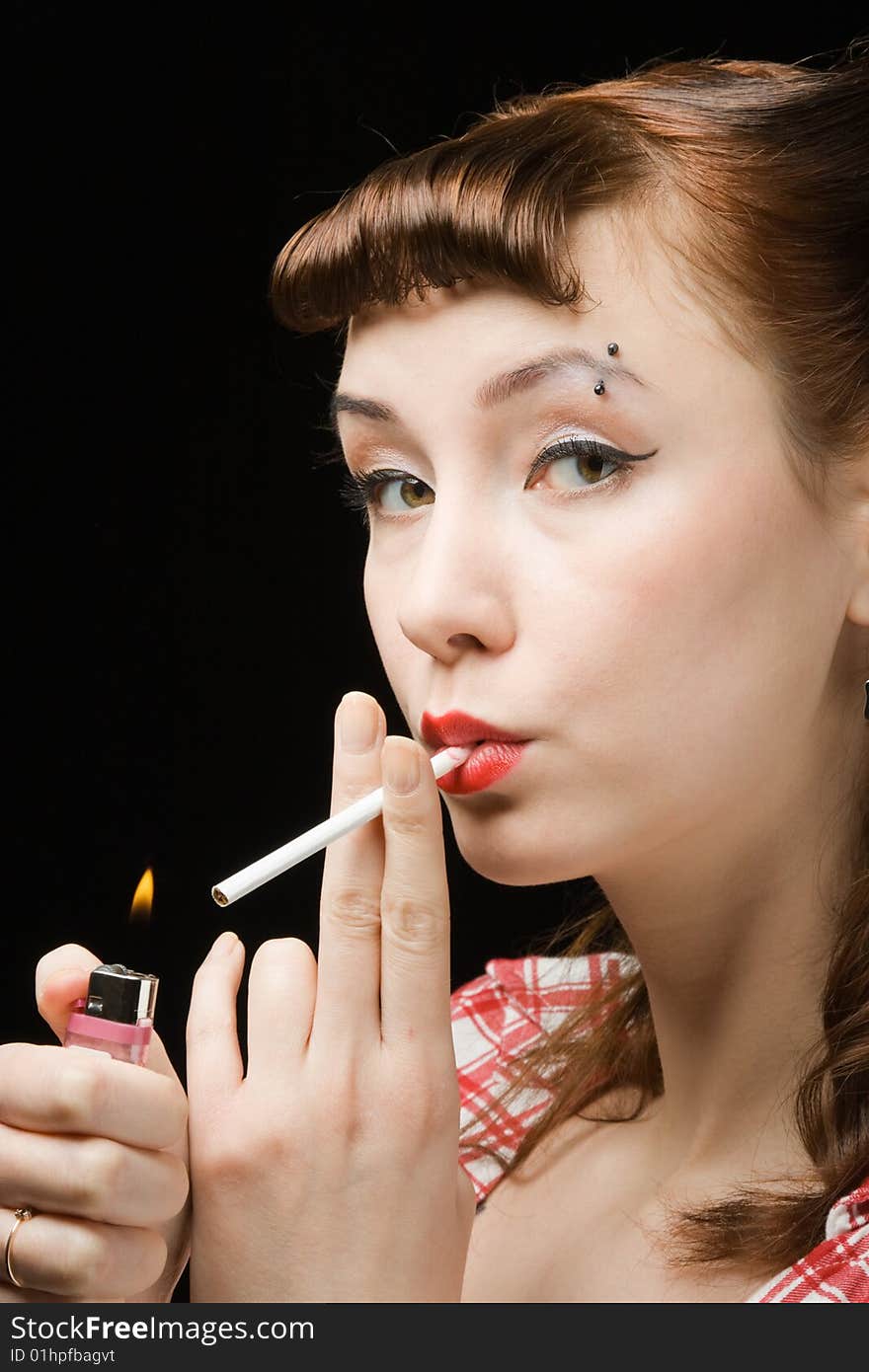 Smoking Retro Woman