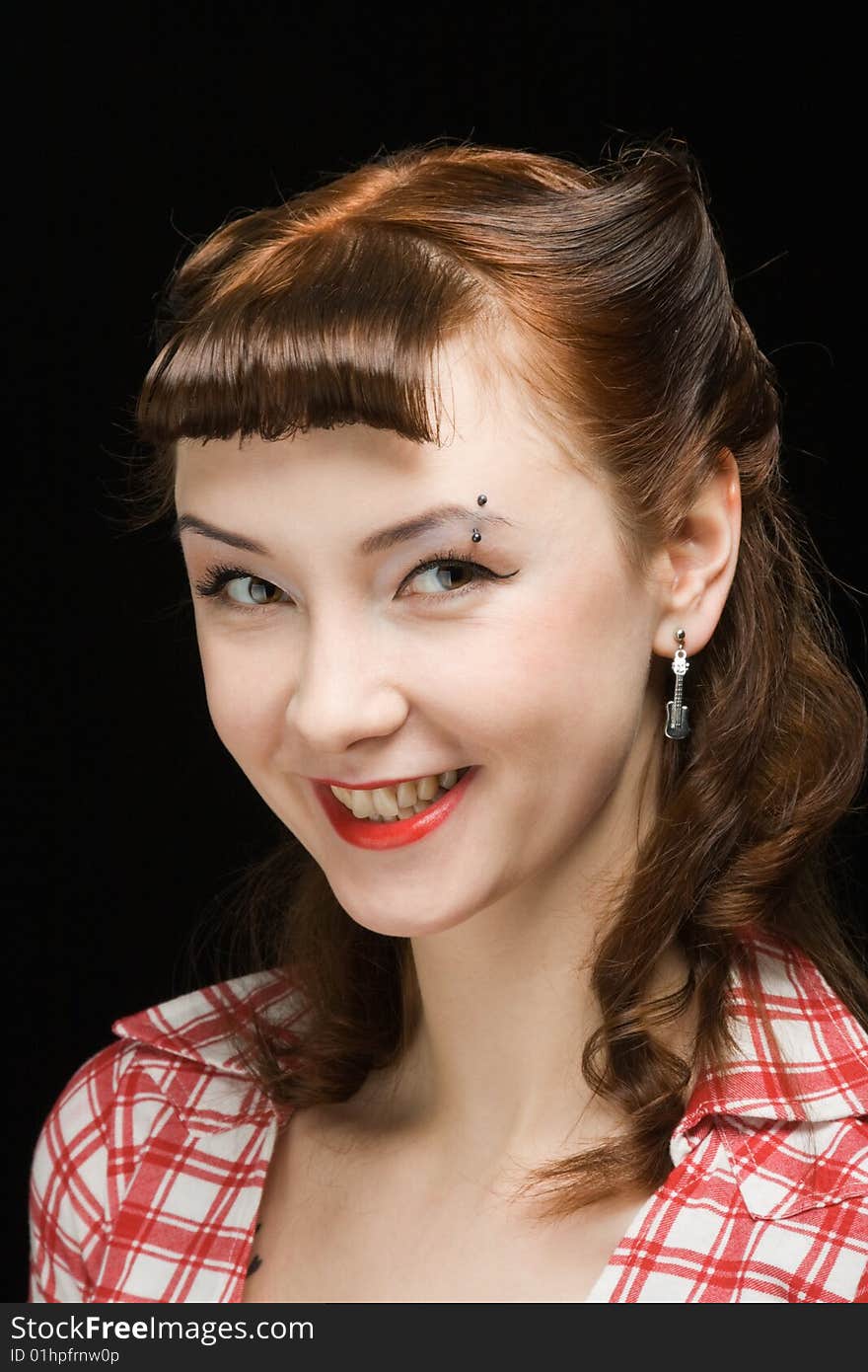 Smiling pin-up girl