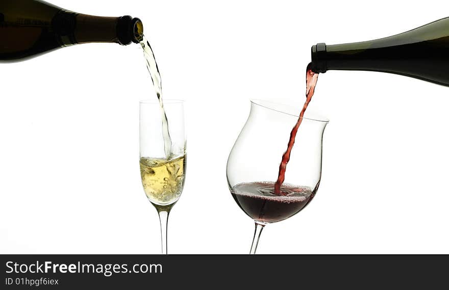 Red and white wine