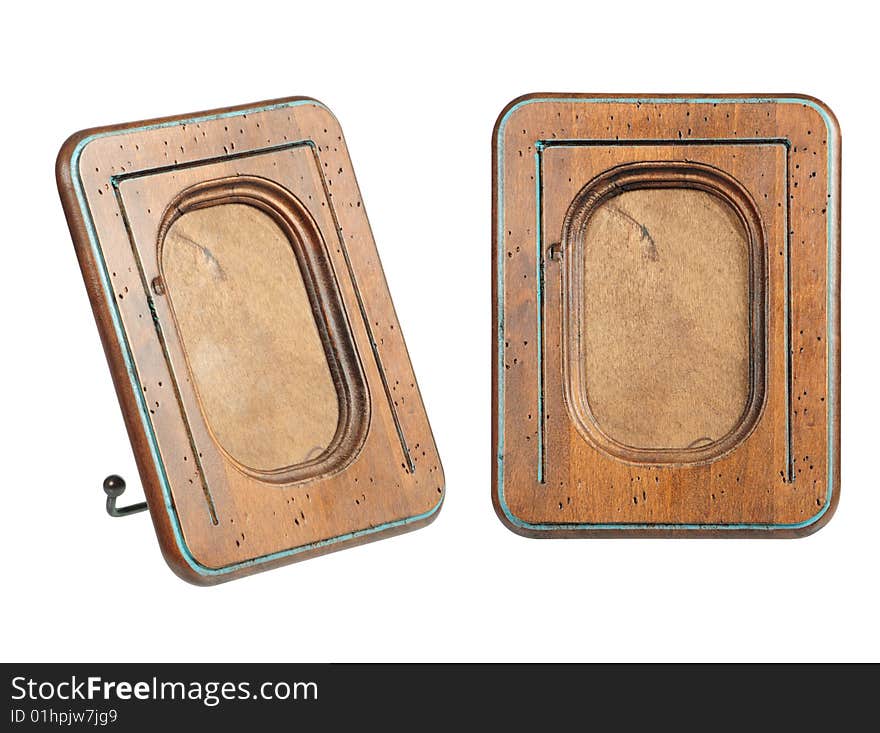 Old-fashion wooden frame of rounded rectangle form