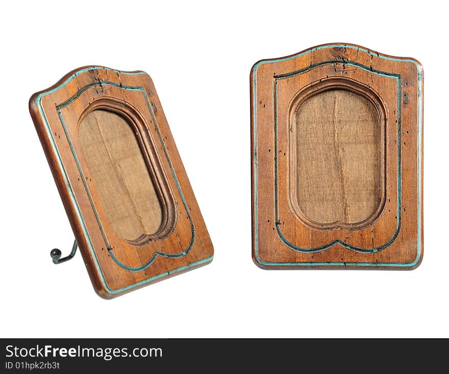 Old-fashion wooden frame of rounded rectangle form