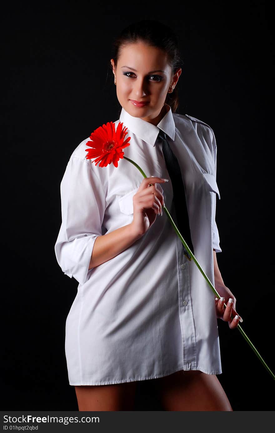 Young Woman With Flower