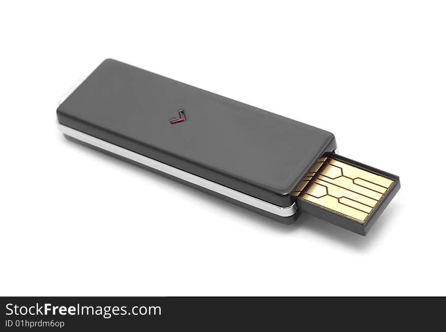 Stylish black usb flash drive (macro)