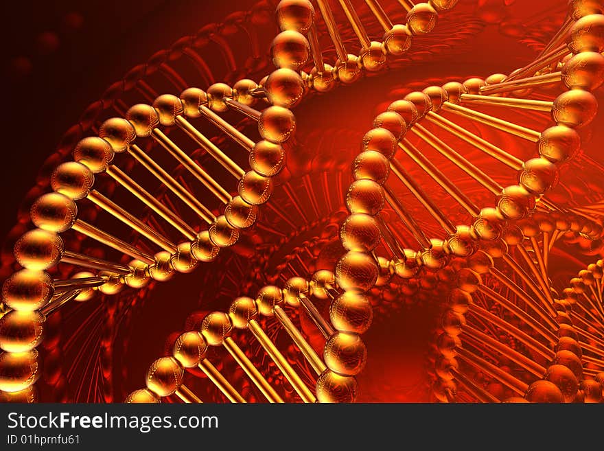 Dna spiral isolated in white background