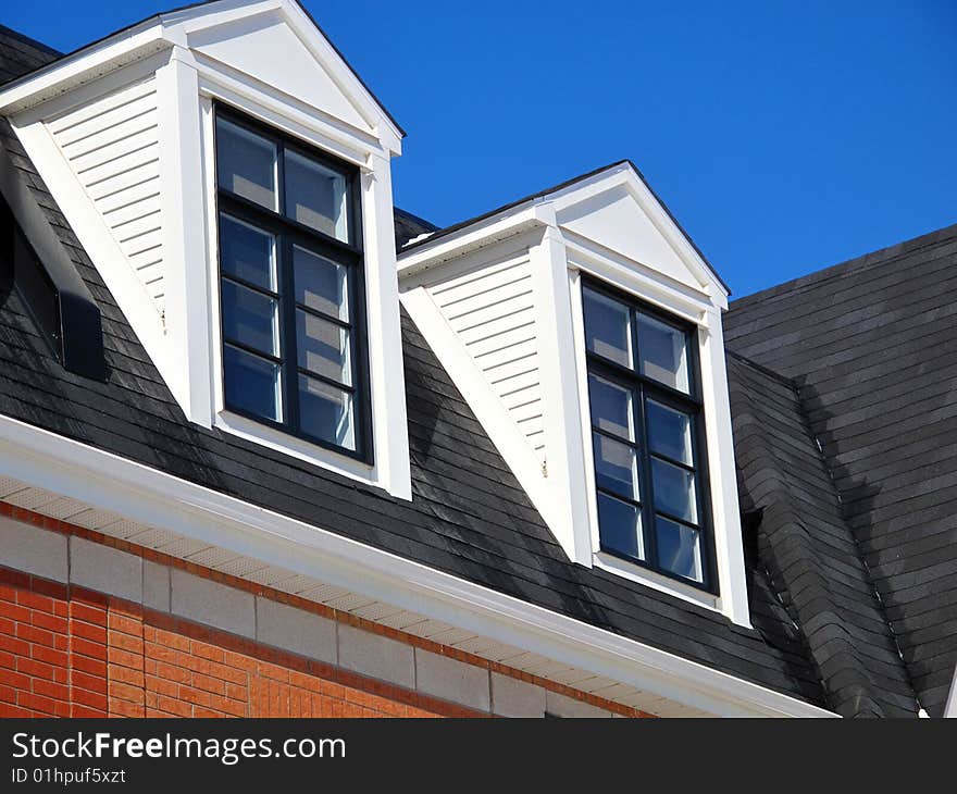 A rooftop of a town home