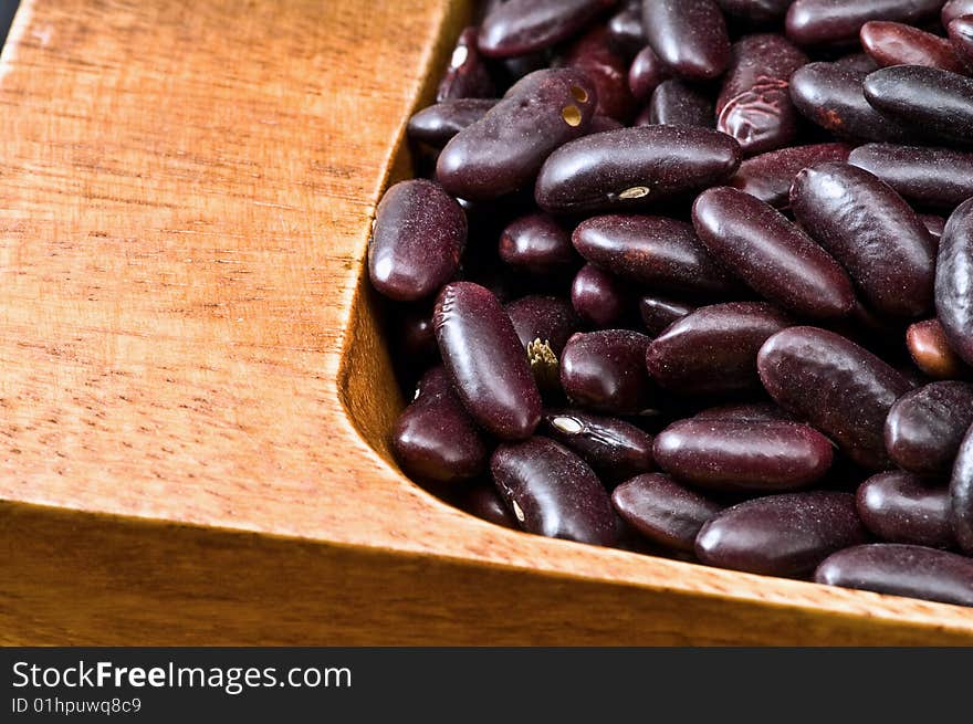 Kidney Beans In Wooden Dish