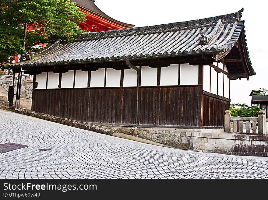 A detail of traditional Japanese architecture from Kiyomidzudera (Temple of Clean Water) in Kioto, Japan. A detail of traditional Japanese architecture from Kiyomidzudera (Temple of Clean Water) in Kioto, Japan