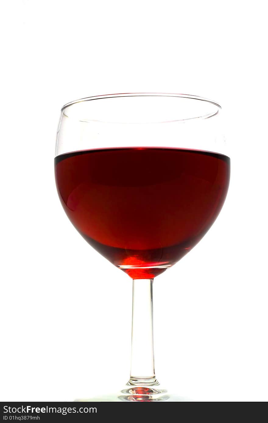 Glass of red wine centered. Glass of red wine centered