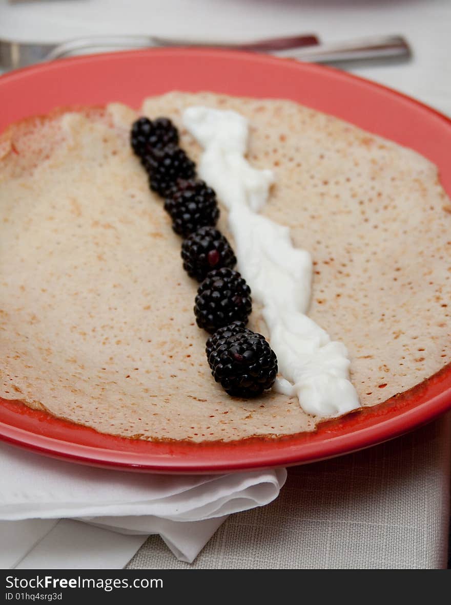 Traditional Russian blini, served during a week of maslenitza. Traditional Russian blini, served during a week of maslenitza