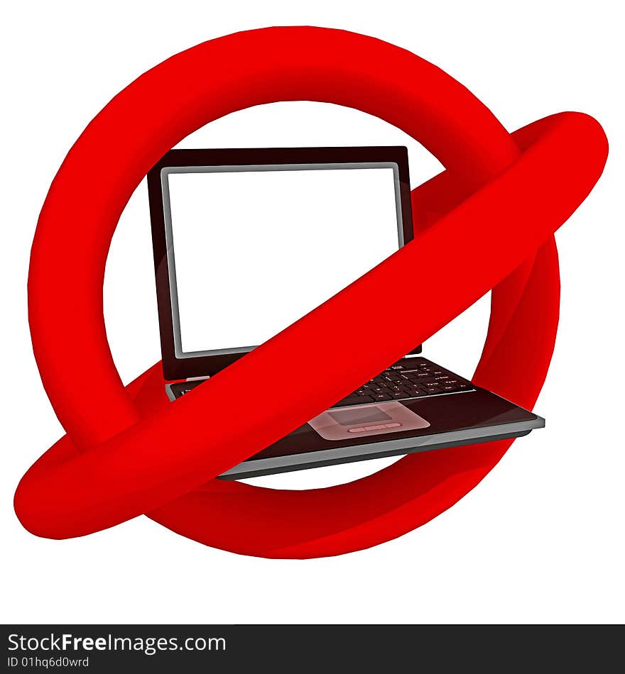 In this place is forbidden use computer. In this place is forbidden use computer