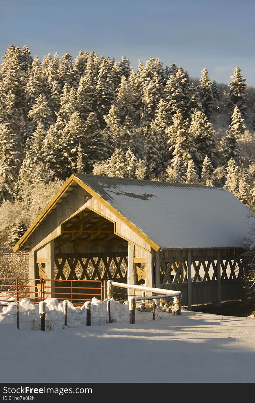 Covered Bridge in Winter