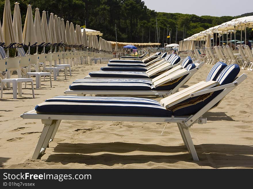 Beach Chairs lined up