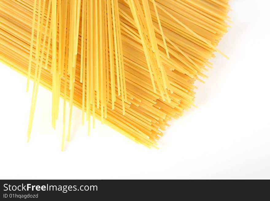 Bunch of spaghetti on white background