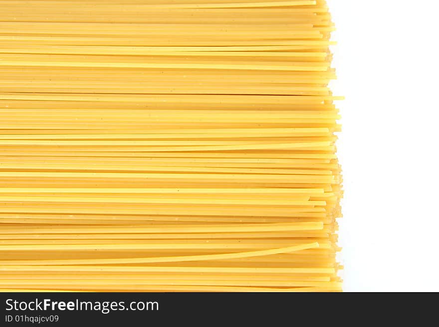 Bunch of spaghetti on white background