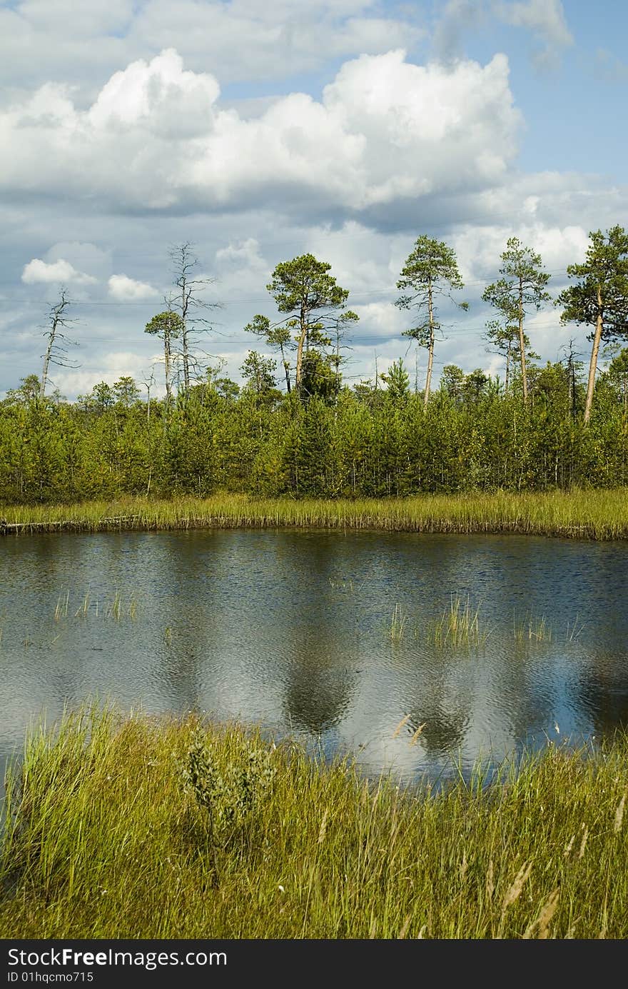 Little gluboe lake of Siberian spaces