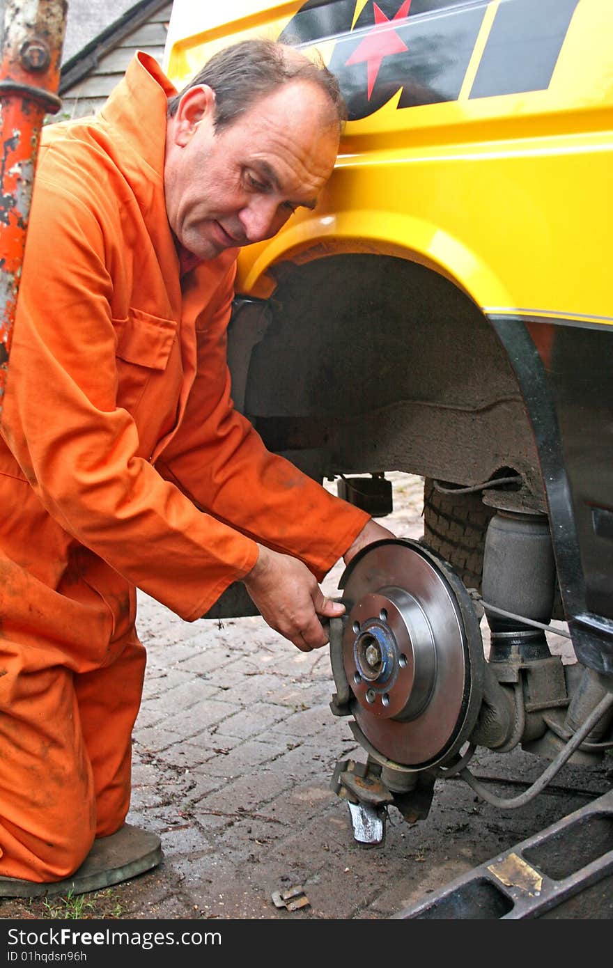 Engineer Changing Brake Disc