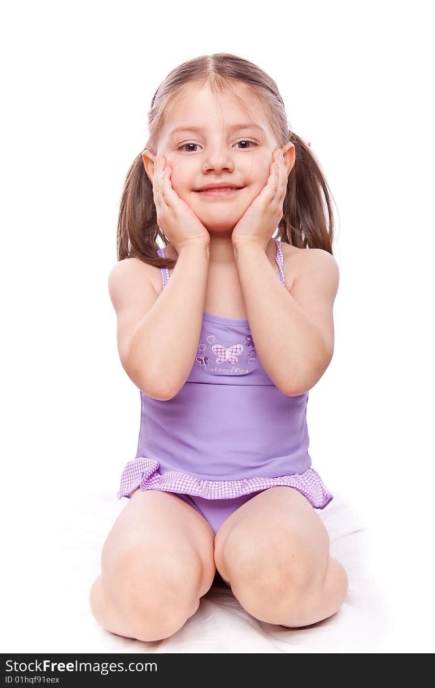 Studio photo of little girl