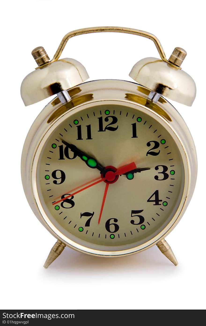 Alarm clock of the yellow colour