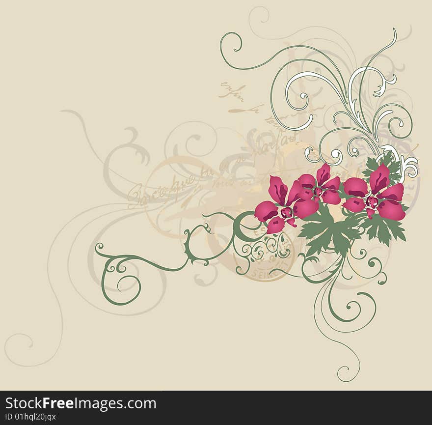 Illustration of a floral background