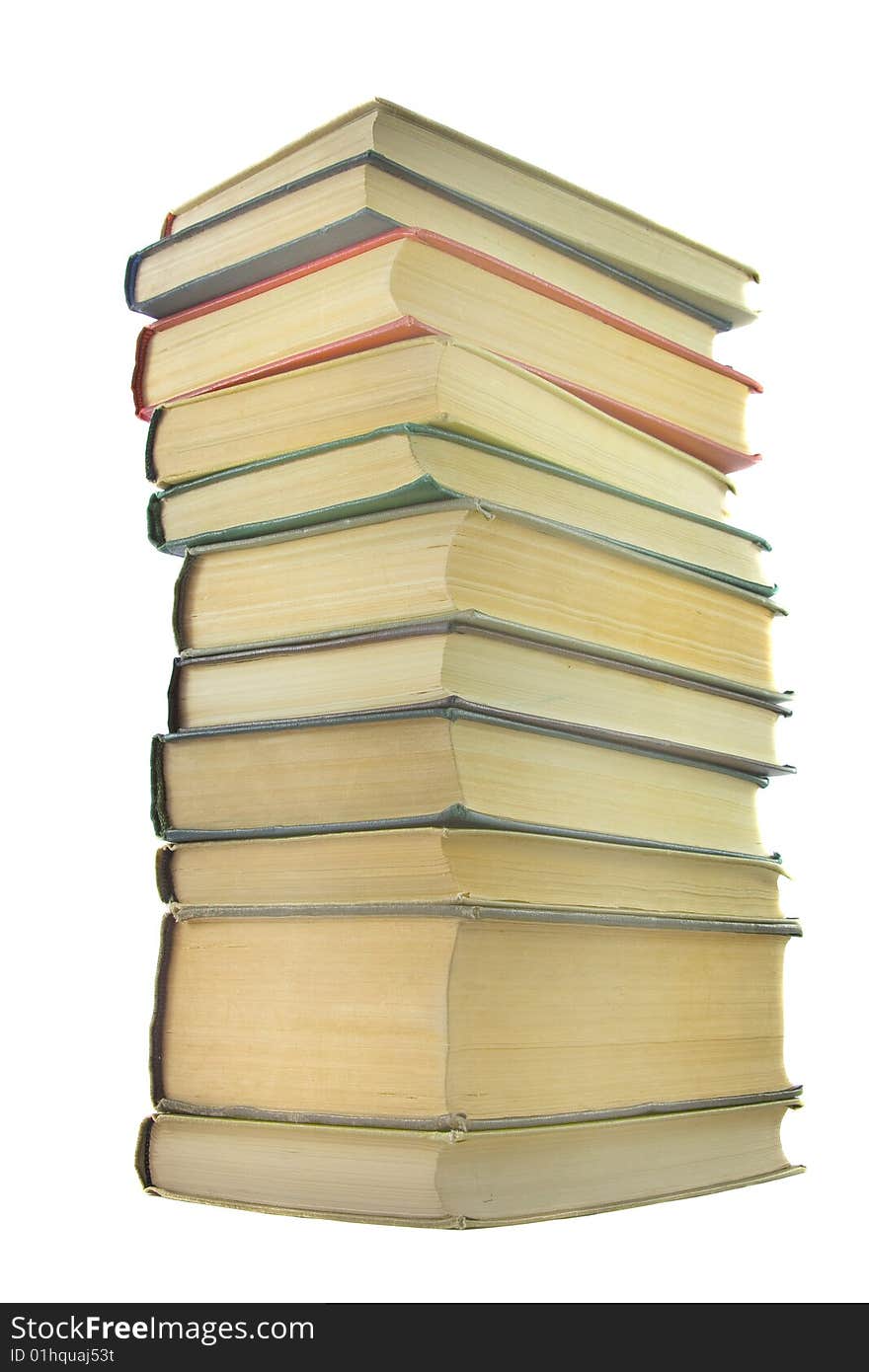 Stack of books isolated on the white background