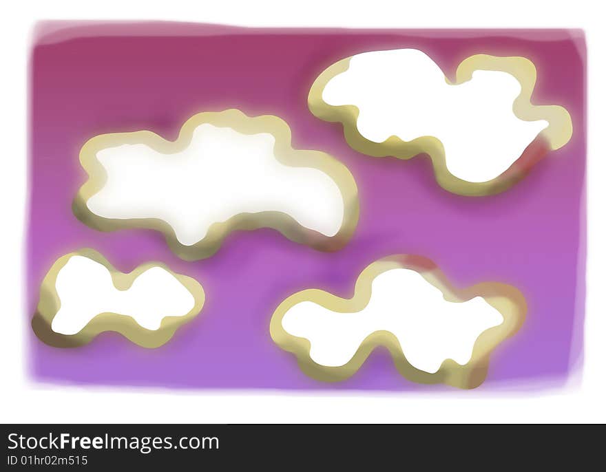 Illustration of the sky with purple blue background. Illustration of the sky with purple blue background