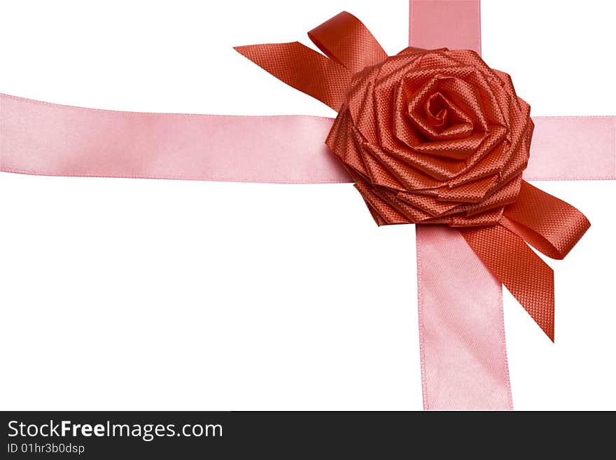 Gift packaging with ribbons and rose bow