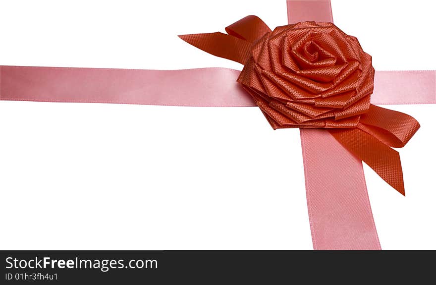 Gift packaging with ribbons and rose bow