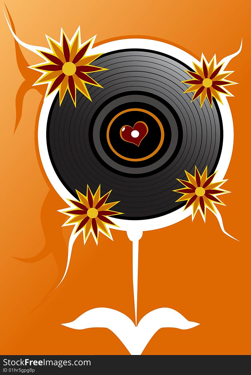 Flower Gramophone Record