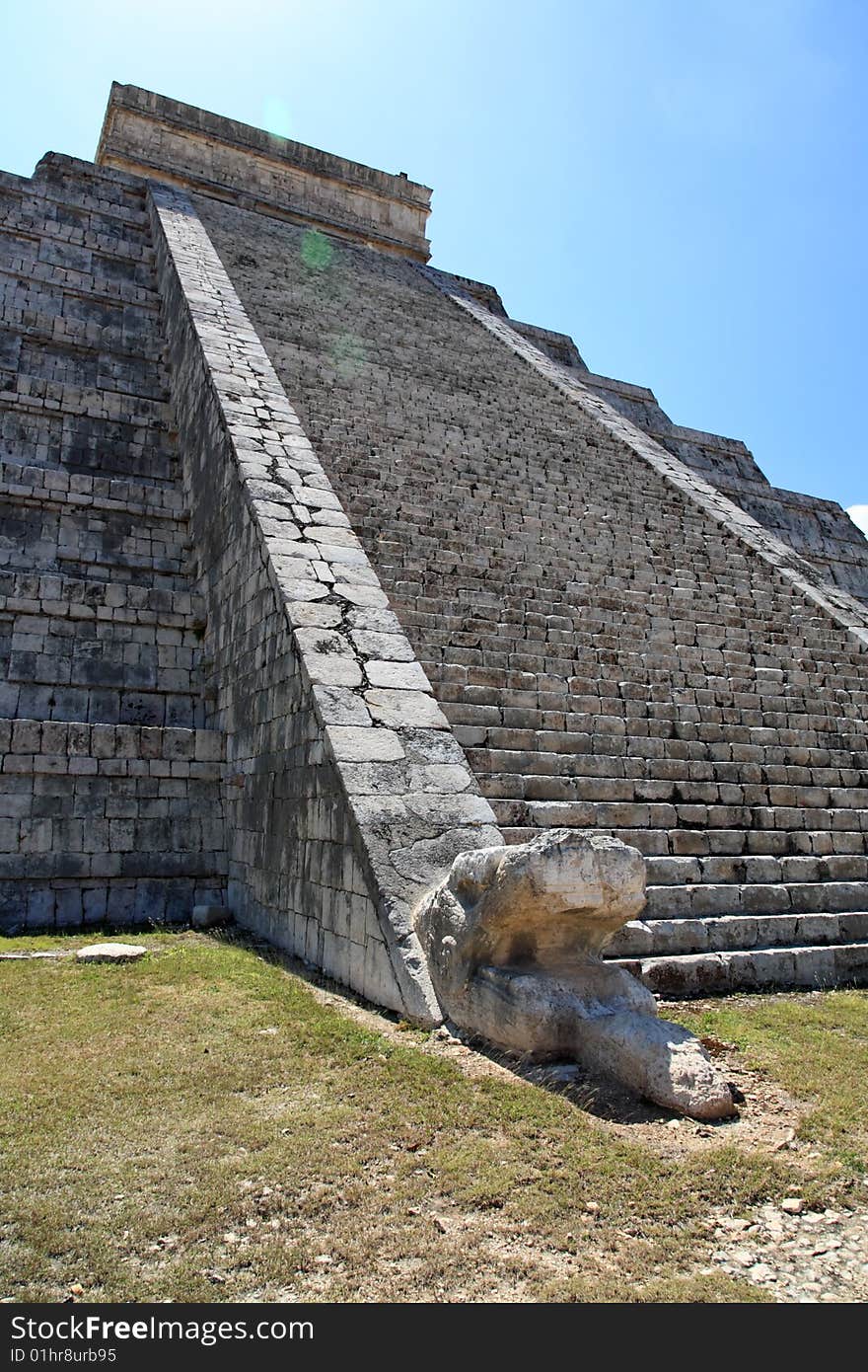 The temples of chichen itza temple in Mexico, one of the new 7 wonders of the world