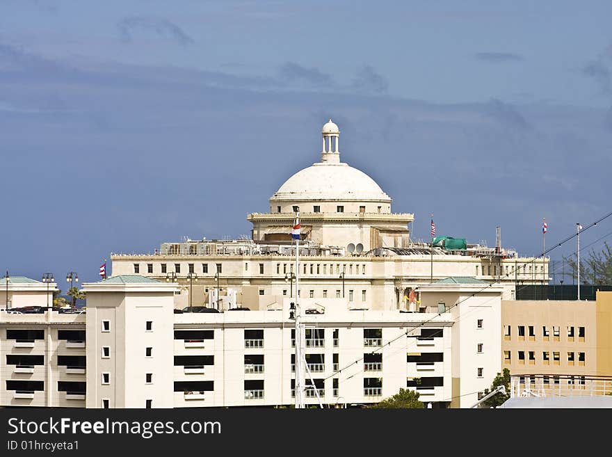 A domed old government building in Puerto Rico. A domed old government building in Puerto Rico