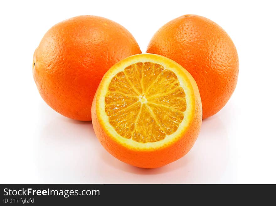 Citrus fruits (orange) isolated on a white background