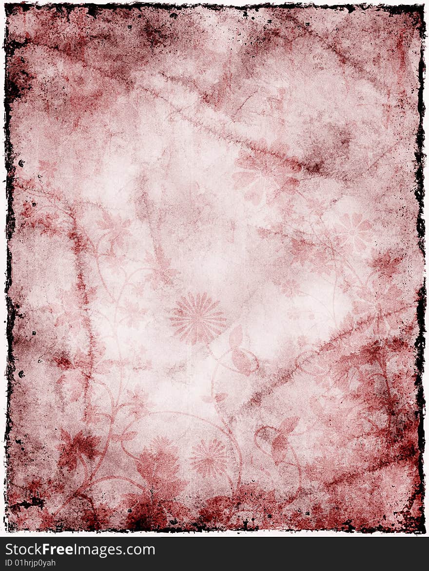 Abstract grunge background with stains, cracks, floral, filigree, texture