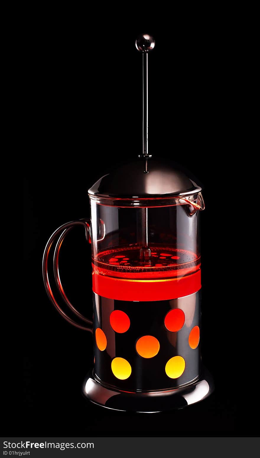 Teapot isolated on black background