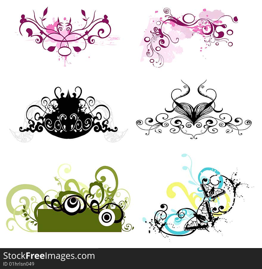 Flower Background with wave pattern, element for design,  illustration