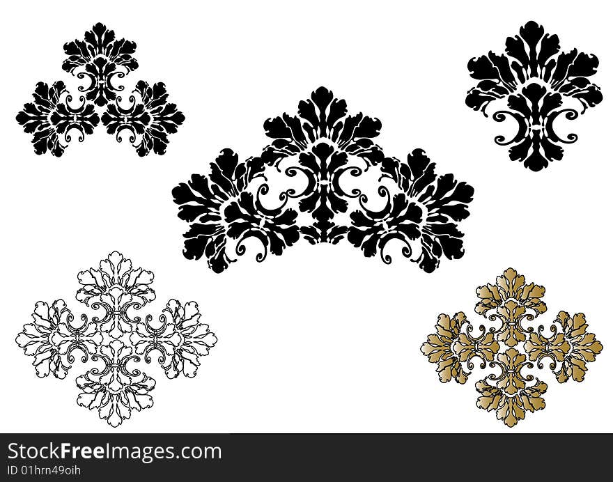 Decorative design ornament on white background. Decorative design ornament on white background