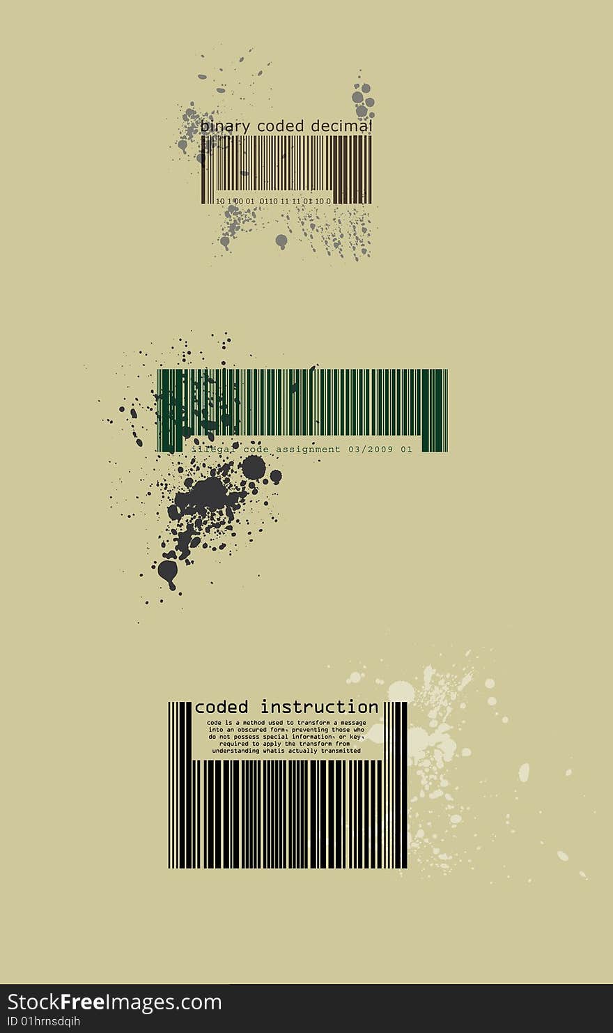 Illustration colour barcode retro style